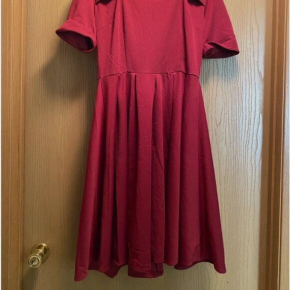 Women's Vintage Red Fit and Flare Midi Dress size XXL - Picture 2 of 5
